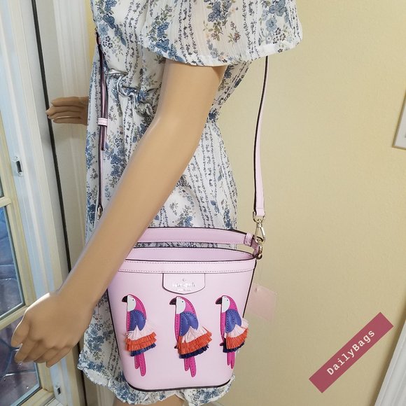 KATE SPADE PIPPA FLOCK PARTY CROSSBODY BUCKET - Picture 2 of 12